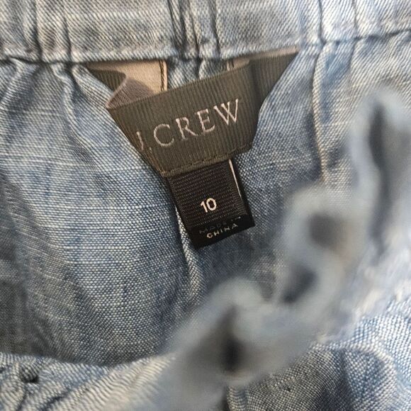 J.Crew Chambray Off the Shoulder Top Blue 10 - Picture 2 of 5